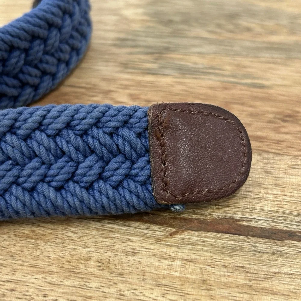 Brooks Brothers blue webbed d ring belt Men's Size Medium Overall Length 46
